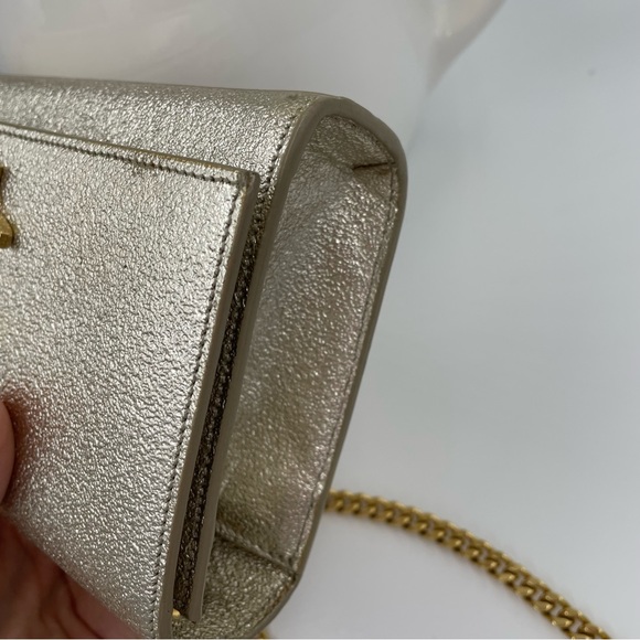 βSOLDβ YSL Kate Small Sparkling Light Gold Bag Clutch - Picture 14 of 16